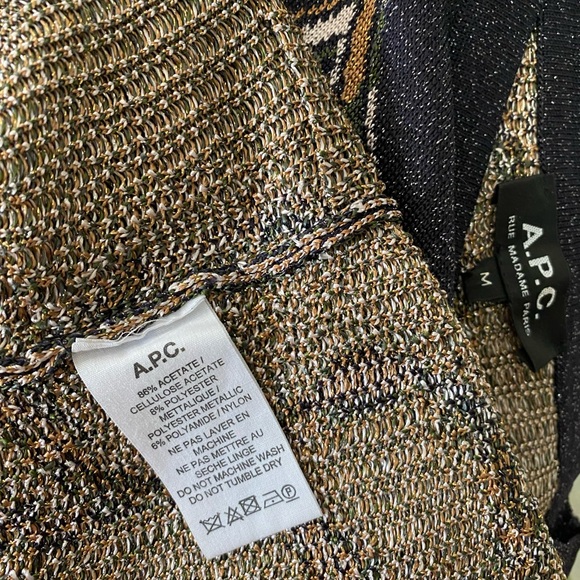 A.P.C Metallic blur green gold metallic Pullover - Picture 4 of 4